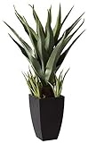 Nearly Natural Agave with Black Planter Artificial Plant, 17 in. W x 17 in. D x 30 in. H, Green