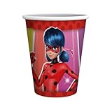 Party Factory `Miraculous´ 10 Pappbecher, 250ml, bunt, Einwegbecher, Partybecher für Kindergeburtstag oder Mottoparty