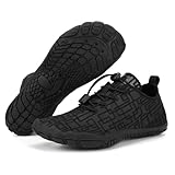 Calzado de senderismo para mujer, zapatos profesionales para mujer, zapatos descalzos para senderismo, zapatos de viaje, saludables y antideslizantes, transpirables, zapatos descalzos, Negro A37, 8.5