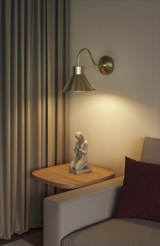 Image of Divine Trends Vintage Industrial Wall Lamp Antique Brass Finish for Bedside, Living Room, Restaurants, Cafes & Hotel - Wall Light Pack of 1 (Brass Antique)