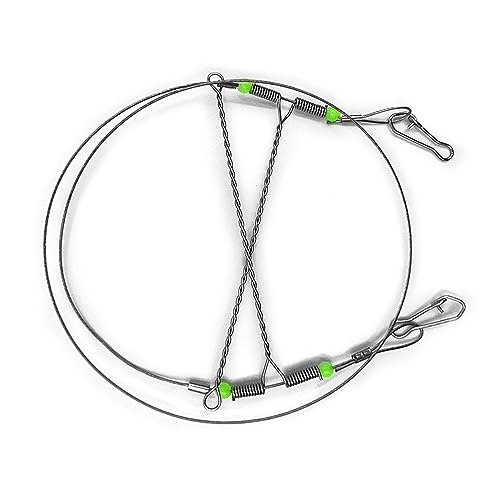 QIEIEI Tackle Rigs Fishing Leader Stainless Steel Wire Traces Leader Fishing Rigs with Swivels Snap Beads Line Tackle