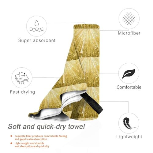 Serviette légère imprimé brillant doré pour la plage et le voyage - 4