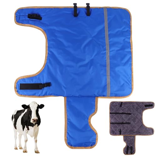 Pro Calf Blanket Calf Warm Clothes Calf Saver Coat Blanket for Keep Cow Warmming Thickened Belly Protection Windproof Livestock Protector (A piece of Blue with Flannel Lining)