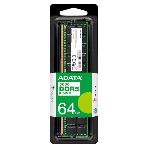 Image of ADATA 64GB DDR5 5600MT /s ECC Registered Memory (R-DIMM) - Server & Workstation RAM for Intel Xeon W-2400 /W-3400 & AMD Threadripper PRO 7000WX - AD5R560064G40-SHYA