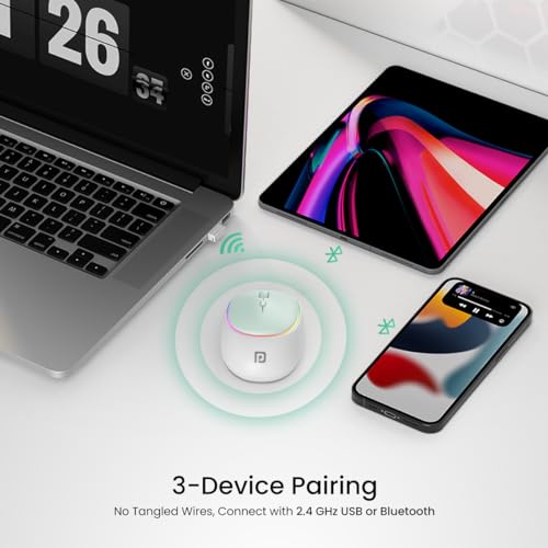 Image of Portronics Toad IV Bluetooth Mouse with 2.4 GHz Wireless (Dual Connectivity), Rechargeable, Connect up to 3 Devices, RGB Lights, Adjustable Optical DPI for Laptop, PC, Tablet, Smartphone (Blue)