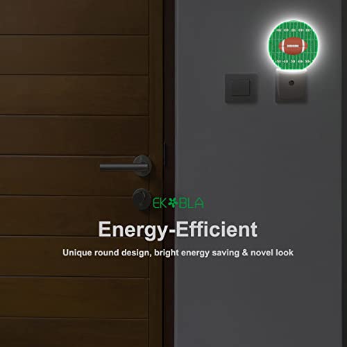 Image of EKOBLA American Football Night Light, Ball Sports Design Night Lights Plug into Wall with Dusk to Dawn Sensor for Boys Girls Women Men Gifts