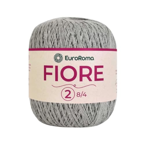 EuroFios Barbante EuroRoma Nº 2 - Fiore - 500m - 150g - Cinza 270 - Linha Ecológica Para Moda e Decoração