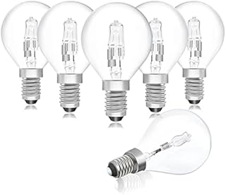 Klarlight G45 E14 Halogen Bulb,28W Dimmable Edison Screw Light Bulb 220-240V Halogen Light Bulbs for Ceiling Fans, Chandeliers, Pendant Lights,Pack of 6