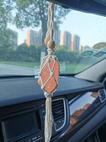 JWTX Handmade Himalayan Salt Car Rearview Mirror Pendant Car Hanging Home Decor Decoration Ornaments