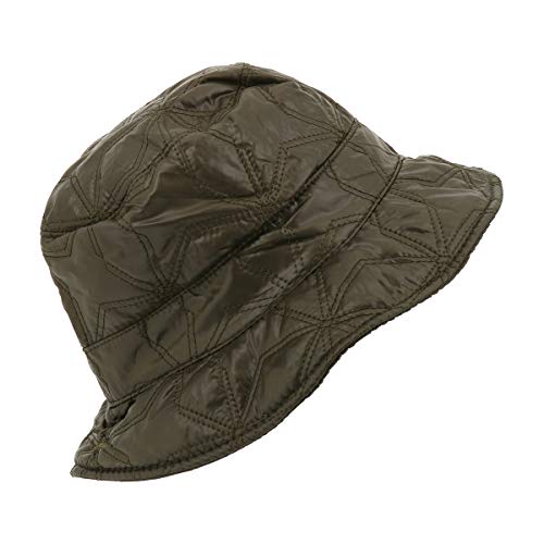 moonbow Sombrero Impermeable Lluvia Mujer Verde Caqui - Tamaño 57 Equivalente M/L - Sombrero de Lluvia Plegable y Ligero Efecto Acolchado - Forro 100% Polyester - Accesorio Invierno para Mujer/Niña Cover
