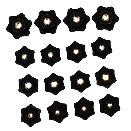 MUCKLILY Ergonomic Set 16pcs Plastic Star Knobs Knurled Knob Plunger Accessory for Machinery