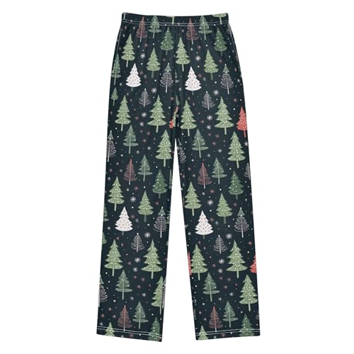 Christmas Tree Xmas Long Pajama Pants Elastic Waist PJ Bottoms with Pockets S A1113682