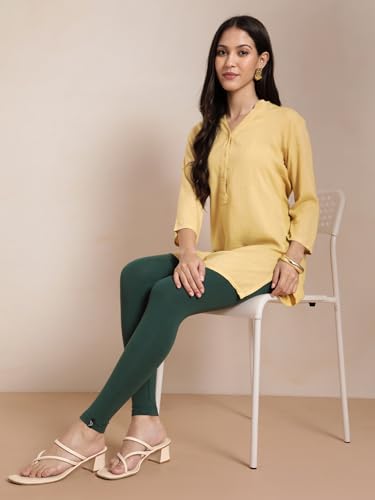 Image of TWIN BIRDS Women Viscose Ankle Leggings | Stretchable Kurti Wear Bottom