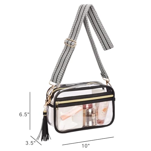 Image of Clear Crossbody Bag Stadium Approved Clear Purse - Transparent Messenger Bag with Front Pocket