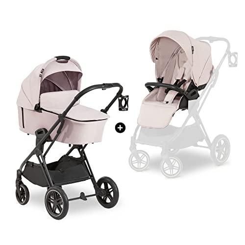 Image of Hauck Vision X 2 in 1 Baby Stroller Pram with Carrycot, Melange Beige