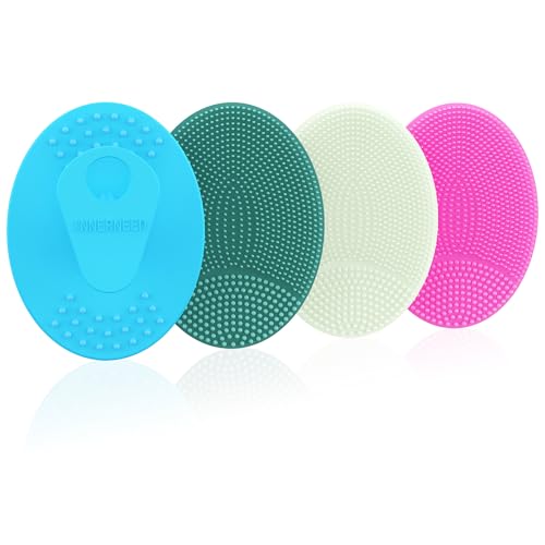 INNERNEED Lot de 4 gommages faciaux en silicone pour un nettoyage en profondeur et exfoliant - Brosse de nettoyage douce pour tous les types de peau - Soin des...