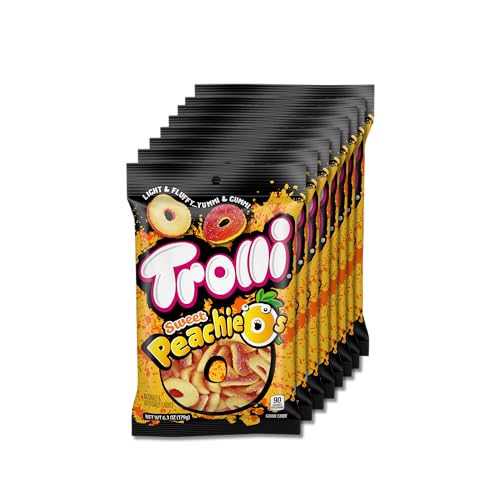 Trolli Peachie O's Rings, Sour Gummy Candy, 6.3 Ounce Bags (Pack ...