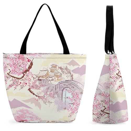 Sac de shopping Fleur De Pavillon grand format pour femme voyage et quotidien