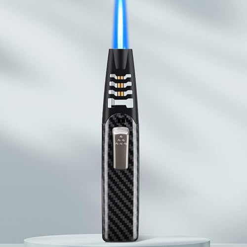 Butane Torch Lighter, Windproof, Reusable, Safety Lock/fire Lock, 360 Degree Ignition, Suitable for Cooking and Welding.(Black)
