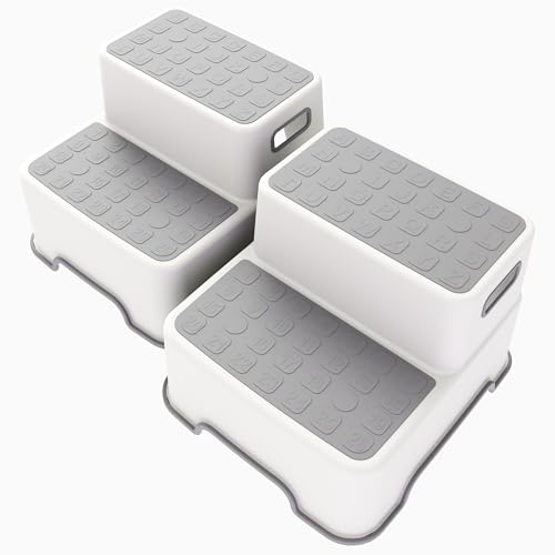 ZLMHYYM Toddler Step Stool for Bathroom Sink, 2 Pack Step Stool for Kids, Plastic Potty Training Toilet Stepping Stools, Child and Baby...