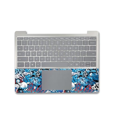 Image of MightySkins Carbon Fiber Skin Compatible with Microsoft Surface Laptop Go 3 (2023) Full Wrap Kit - Blue Meanies | Protective, Durable Textured Carbon Fiber Finish | Made in The USA