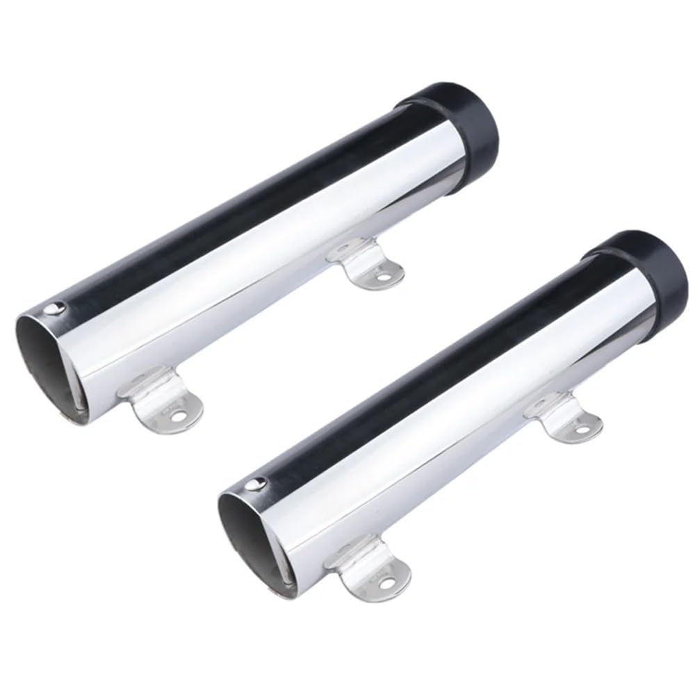 HNULGVI boat rod holders 2 Pieces 10" Long Side Mount Fishing Rod Holder Stainless Steel Rod Seat For Marine Boat Yacht