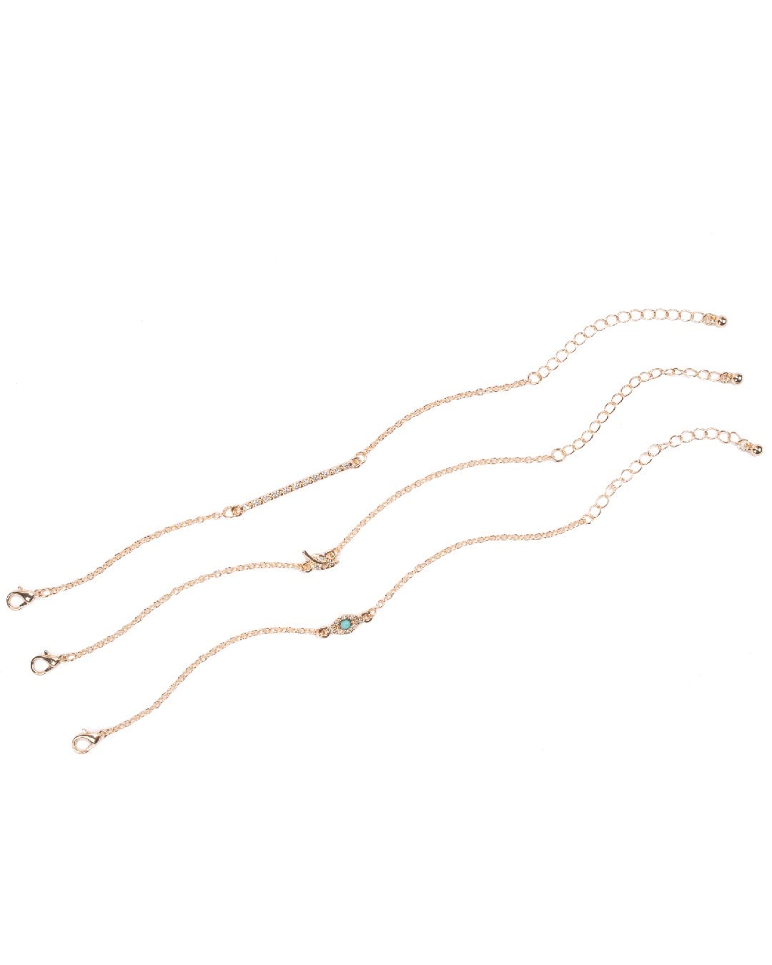 AMICAAMICA Embellished Dainty Set of 3 Bracelets سوار