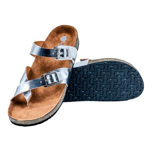 Image of LYDC LONDON Women's Sandals. Lightweight stylish and comfortable flat sandals for office wear and gatherings. Orthopaedic and flat foot friendly. Doctor trusted timeless fashion sandals for women with modern appeal