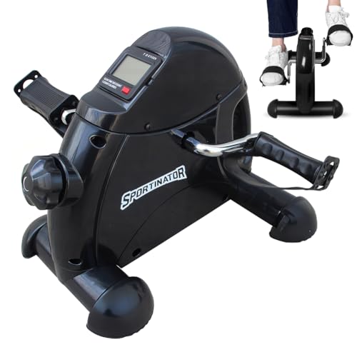 SPORTINATOR Mobility Mini Pedaltrainer – Heimtrainer für Beine & Arme, Einstellbarer Widerstand, LCD-Display, kompakt & platzsparend (Schwarz)