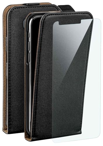 Film de protection et étui à rabat noir moex compatible avec le smartphone LG G6