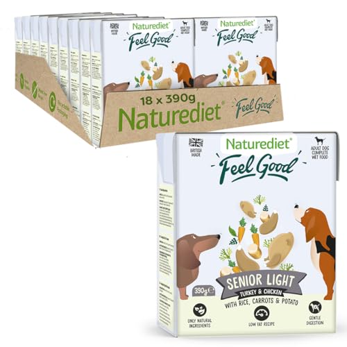 Naturediet Wet Dog Food, Senior-Lite, 390g, Pack of 18