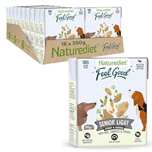Naturediet – Feel Good Wet Dog Food, Natural and Nutritionally Balanced, Senior-Lite, 390g (Pack of 18)