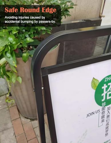 Soporte para carteles al aire libre, soporte de espuma resistente a la intemperie con ruedas para exhibición de aceras, soporte de póster resistente