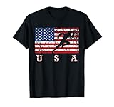 American Flag Track & Field USA Gift, Track Team T-Shirt