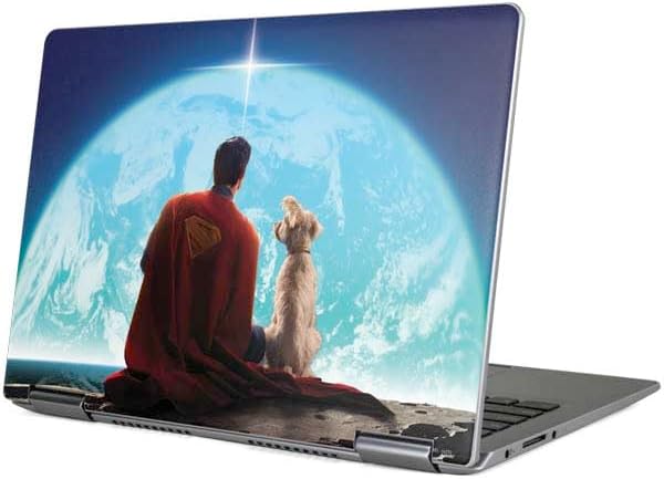 Skinit Decal Laptop Skin Compatible with Yoga 710 14in - Officially Licensed DC Comics Superman Comic Pattern Logo in Red Design