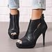 Bplangat Open Toe Booties for Women Black High Stiletto Heels Open Toe Sexy Ankle Boot Fashion Heeled Sandals with Back Zipper, Size 6
