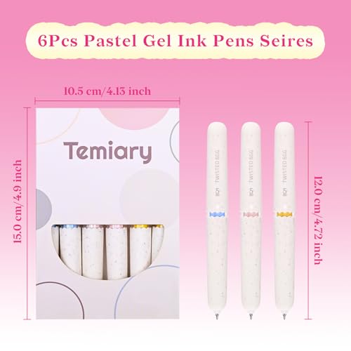 6 bolígrafos gel mini Temiary 0.5 mm tinta negra miniatura 2
