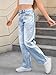 MakeMeChic Girl's Jeans Baggy Wide Straight Leg High Elastic Waisted Denim Pants Y2k Kid 7-14Y Light Wash 13 Years