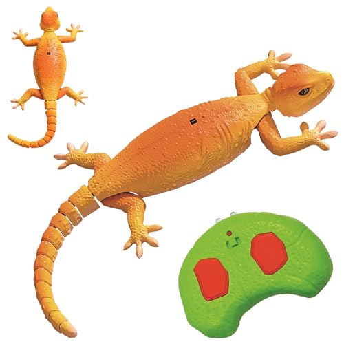 OBEST Gekko Caméléon télécommandé avec yeux LED et mouvements réalistes, télécommande incluse - Pour enfants à partir de 4 ans