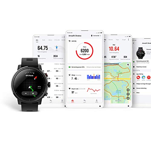 Amazfit Stratos Multisport Smartwatch by Huami with VO2max,Heart  Rate,Activity Tracking, GPS, 5 ATM WaterResistance (A1619, Black)  (43308-976) : Amazon.in: Electronics