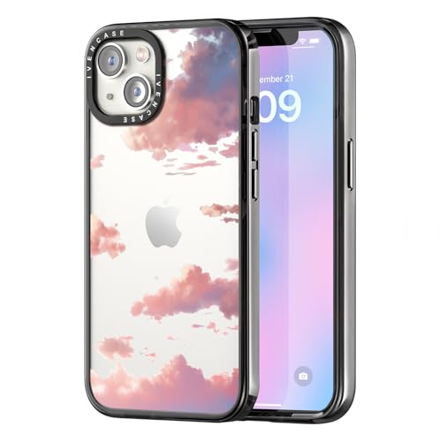 Coque iPhone 13/14 ivencase en acrylique rigide et TPU antichoc motif nuages violets
