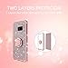 KuDiNi for Samsung Galaxy S7 Edge Case, Galaxy S7 Edge Phone Case for Women Glitter Crystal Soft Clear TPU Luxury Bling Cute Protective Cover with Kickstand Strap for S7 Edge Case (Glitter Rose)
