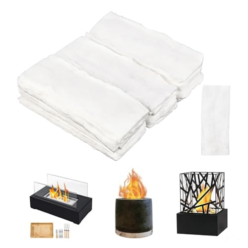 24PCS Ceramic Wool Sponge 120x50x5mm Table Top Bio Ethanol Fire Burner Wool Bioethanol Fire Pit Ceramic Wools for Indoor Tabletop Fireplace Accessories