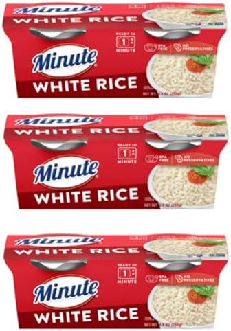 Minute Ready to Serve White Rice, Quick and Easy Cups, 4.4 oz, 2 Ct - Pack of 3