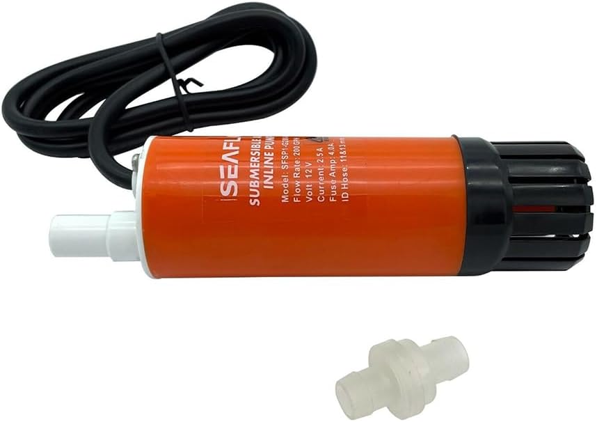 Water Submersible Pump 200 GPH, Inline Water Pump Rv Boat Agriculture ...