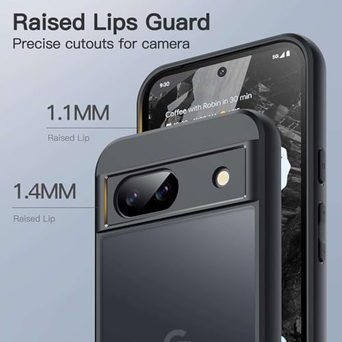 Image of Case Compatible for Google Pixel 8a, Frosted Translucent Back Protective Slim Phone Cover, Anti-Fingerprints,Stylish Look, dust Proof, Flexible -(Black)