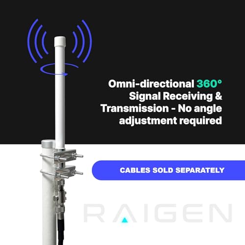 Image of RAIGEN 8dBi LoRa 915 MHz Antenna 43.3in Indoor Omni-Directional LoRaWAN Helium Miner HNT Hotspot for MNTD, Nebra, RAK, Bobcat, Syncrob, and Sensecap [Cables Sold Separately] (8 dbi)