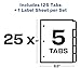 Avery 5 Tab Dividers for 3 Ring Binder, Easy Print & Apply Clear Label Strip, Index Maker Customizable White Tabs, 25 Sets (11446)