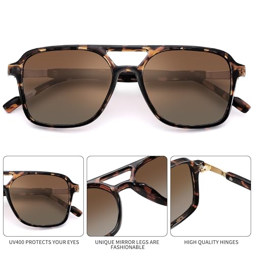 Retro Polarized Aviator Sunglasses for Women Men - Trendy Cool Square Shades Sun Glasses4
