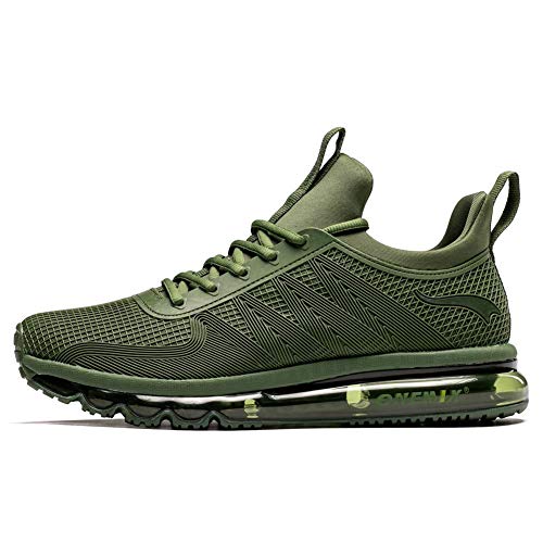 ONEMIX Hombre Air Running Zapatillas Outdoor Trail Trainers - Zapatillas de Deporte de Gimnasia con Diseño de Una Pieza Y1191-Green-47